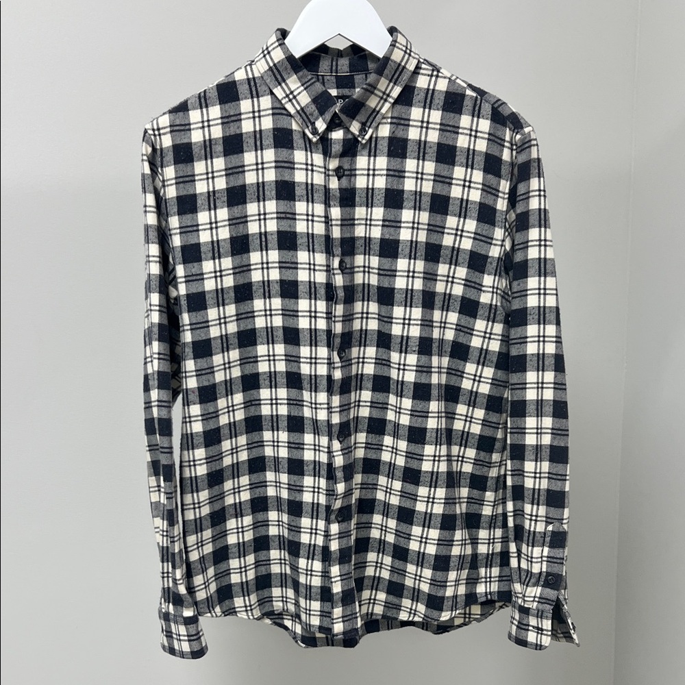 APC Blue and White Plaid Flannel Shirt